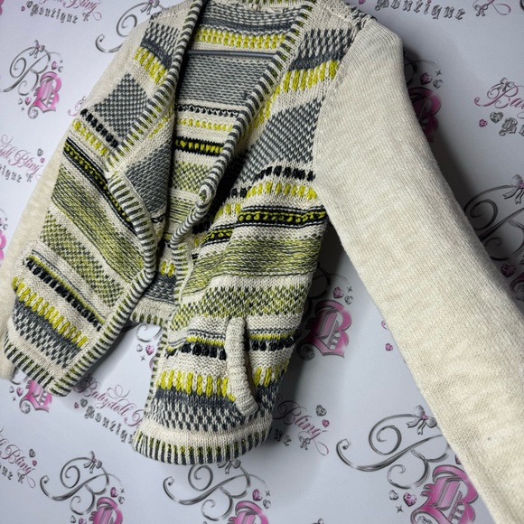 Moth cardigan knit crochet sparkly gold thread boho warm cozy pockets green luxe - Picture 10 of 15